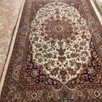 جفت قالیچه  بیجار گل ابریشم گلفرنگ 50 رج زمینه کرم|فرش|تهران, فرمانیه|دیوار