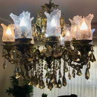 دو عدد لوستر ۱۲ شاخه برنز