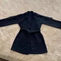 مانتو جین کشی سورمه ای