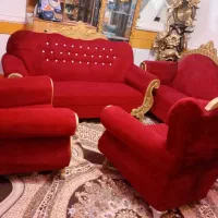 یکدست مبل زرشکی هشت نفره به فروش میرسد|مبلمان خانگی و میز عسلی|داراب, |دیوار