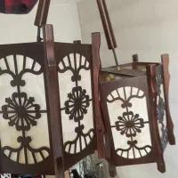 لوستر چوبی ۲ عدد|لوستر و چراغ آویز|اسلام‌شهر, شهرک مفیدی|دیوار