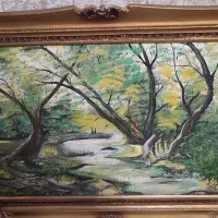 تابلو رنگ و روغن روی بوم کار دست