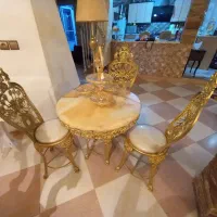 میزناهارخوری سه نفره آلومینیومی طرح برنزی