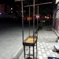 منقل کباب میز کار خرد کردن مرغ با تخته روش