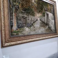 تابلو  فرش کوچه باغ  دستبافت  چله ابریشم