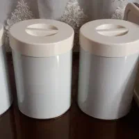 ست پاسماوری جا نونی قند و شکر و چایی فلزی قدیمی نو