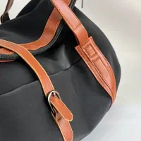 ساک دستی مدل خمره ای مشکی دسته قهوه ای|کیف، کفش، کمربند|محمدیه-قزوین, |دیوار