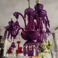 لوستر سه شاخه بنفش/کاری شیک و تمیز|لوستر و چراغ آویز|تهران, بهارستان|دیوار