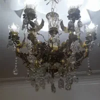 یک جفت لوستر ۱۲ شعله برنجی سنگین وزن بدون ایراد