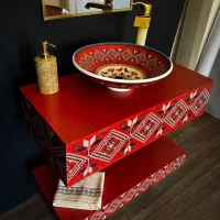 کاسه روشویی و شلف روشویی مارمونایت