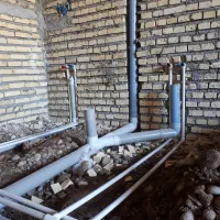 لوله کشی فاضلاب آب.