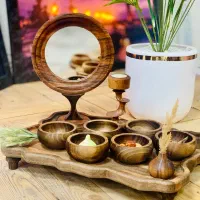 هفت سین و ظروف چوبی