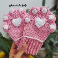 دستکش گربه ای دستبافت