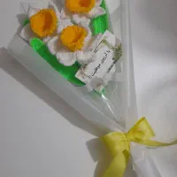 دسته گل جاودان(بافتنی)|گل مصنوعی|قم, امامزاده ابراهیم|دیوار