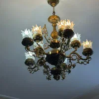 لوستر برنزی سنگین سالم|لوستر و چراغ آویز|سهند, |دیوار