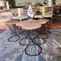 صندلی پاف فلزی طرح حصیر بافت