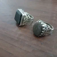 انگشتر تمام دست ساز با سنگ شبغ و حدید دست نویس