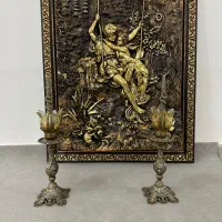 تابلو و شمعدانی چراغ خور برنز اصلی|تابلو، نقاشی، عکس|بوکان, |دیوار