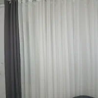 دوعددپرده بادوتادکوری رنگ طوسی|پرده، رانر، رومیزی|رشت, حمیدیان|دیوار