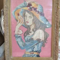 تابلو کوبلن رخ دختر قشنگ و شیک و زیبا