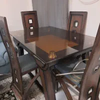 میز ناهار خوری چهار نفره شیشه ای
