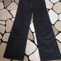 شلوار لی ضخیم نیم بگ ذغالی