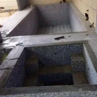 سنگ کاری رومی ساده ابزار پله استخر|خدمات پیشه و مهارت|بروجرد, |دیوار