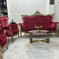 مبلمان استیل تمیز همراه میز جلو مبلی