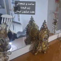 ساعت شمعدان عسلی گلدان میوه خوری و رولت خوری برنزی