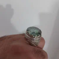 انگشتر نقره دست‌ساز بانگین الماس موزانایت