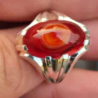 انگشتر نقره دستساز حق وردی باباقوری سرخ