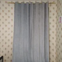 پرده پانچی مخمل توسی روشن