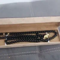 گردنبد سنگ مهره ای بلند مشکی نو نو