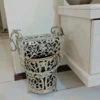 جادستمال کاغذی وسطل برنزنقره ای