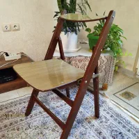 چهار عدد صندلی چوبی تاشو کم کار خارجی