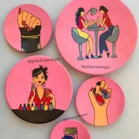 نقاشی بوم و بشقاب سفالی