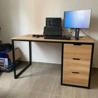 میز تحریر و کتابخانه ترکیب چوب و فلز|میز تحریر و کامپیوتر|فریمان, |دیوار