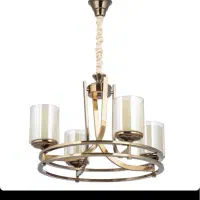 لوستر چهار شاخه شیشه مات و شامپیونی