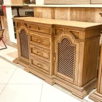 کنسول چوبی حصیری طرح بامبو