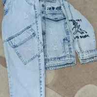 کت و شلوار لی سایز ۸۰|کفش و لباس بچه|قروه, |دیوار