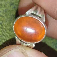 انگشتر قدیمی نقره دستساز عقیق یمن اصلکمیاب پرتغالی