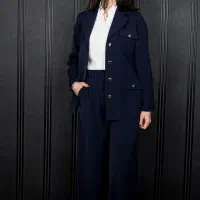 کت و شلوار زنانه چهارجیب سرمه ای