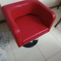 صندلی چرم گردان جک دار  رنگ  قرمز