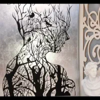 تابلو نقاشی روی ورق نقره