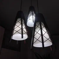 لوستر آشپز خانه و راهرو سه شاخه چوبی|لوستر و چراغ آویز|پردیس, فاز ۳|دیوار