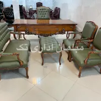 مبلمان اداری چوبی مبل فرانسوی ابزاری سبززیتونی