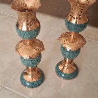 آینه و یک جفت لاله فیروزه کوبی|صنایع دستی و سایر لوازم تزئینی|تهران, ترمینال غرب|دیوار