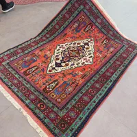 فرش دستباف (بساک ) ۳متریهای زیبا رنگ امیزی متنوع