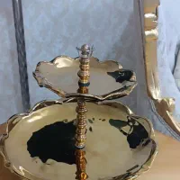 ظرف شیرینی خوری طلایی سالم و زیبا