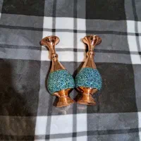 گلدان مسی فیروزه کوب استاد حسینی